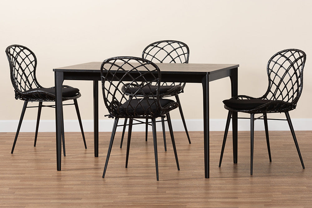 Baxton Studio - Sabelle Dining Set - KYG002C-Black-5PC Dining Set view 9