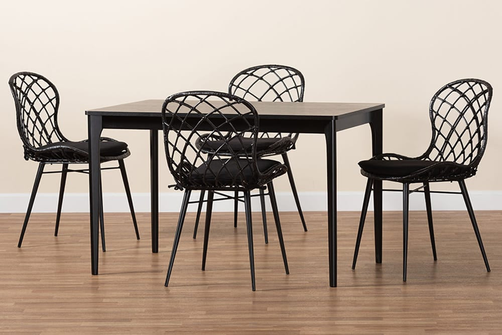 Baxton Studio - Sabelle Dining Set - KYG002C-Black-5PC Dining Set view 9