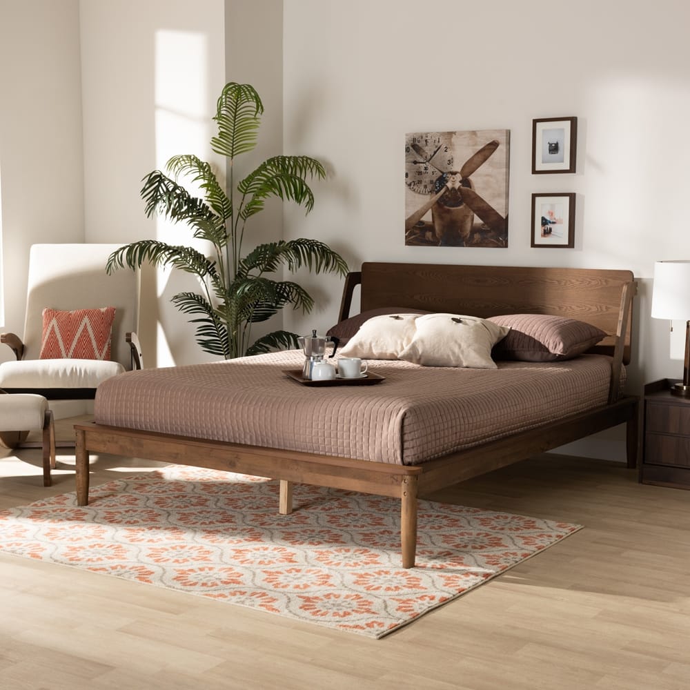 Baxton Studio - Sadler Full Size Bed in Ash walnut - MG0047-9-Ash Walnut-Full view 7