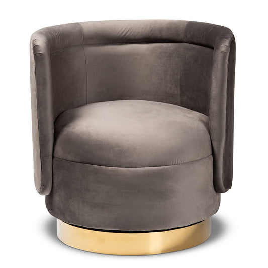 Baxton Studio - Saffi Chair in Grey/Gold - TSF-6653-Grey/Gold-CC view 2