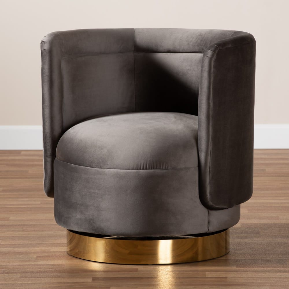 Baxton Studio - Saffi Chair in Grey/Gold - TSF-6653-Grey/Gold-CC view 7
