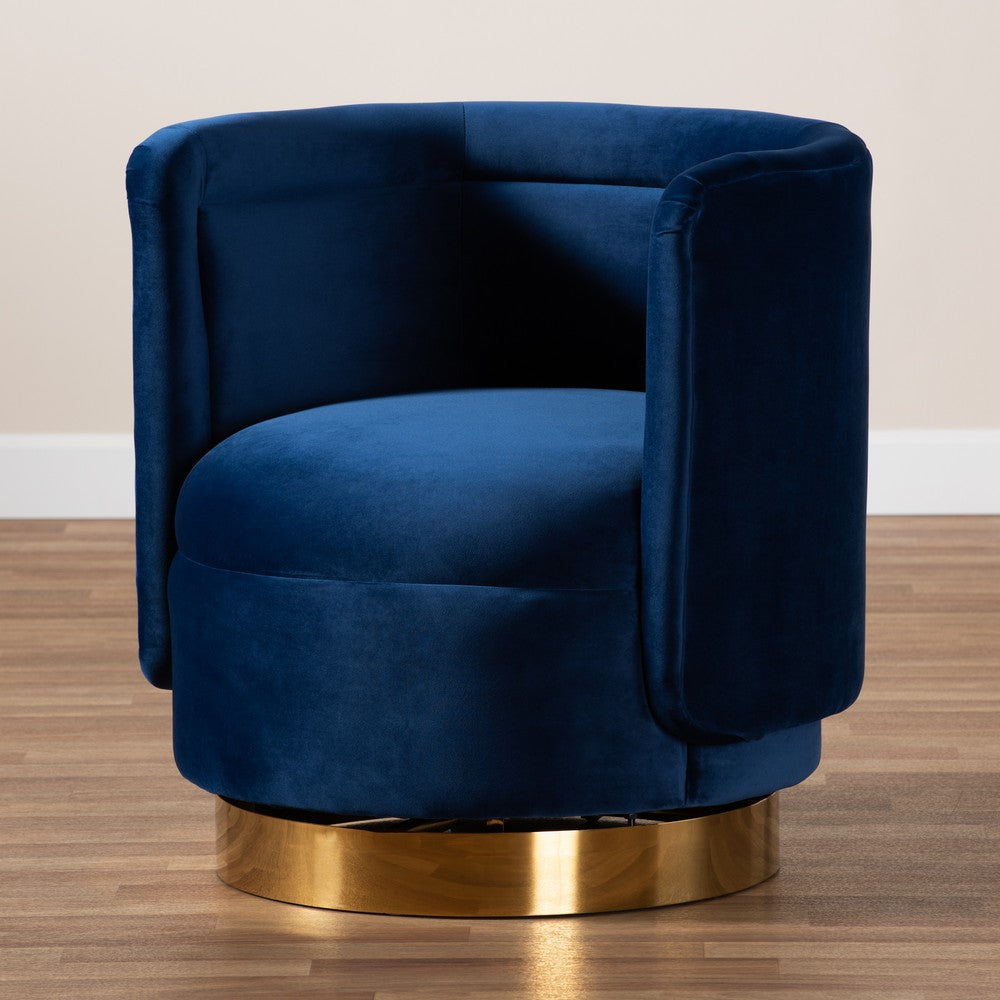 Baxton Studio - Saffi Chair in Royal Blue/Gold - TSF-6653-Royal Blue/Gold-CC view 7