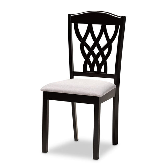 Baxton Studio - Salem Dining Set in Grey/Dark Brown - RH1017C-Grey/Dark Brown-7PC Dining Set view 2