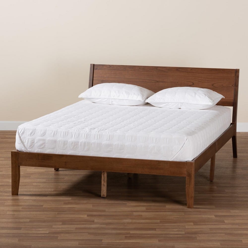 Baxton Studio - Salvatore Queen Size Bed in Walnut Brown - SW8521-Walnut-Queen view 8