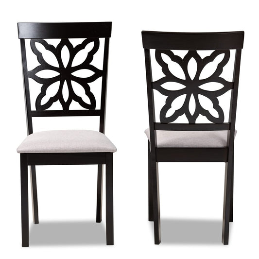 Baxton Studio - Samwell Set of 2 Dining Chairs in Grey/Dark brown - RH1019C-Grey/Dark Brown-DC-2PK view 2