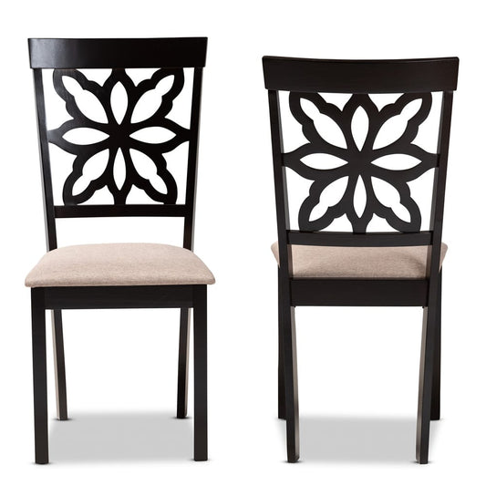 Baxton Studio - Samwell Set of 2 Dining Chairs in Sand/Dark brown - RH1019C-Sand/Dark Brown-DC-2PK view 2