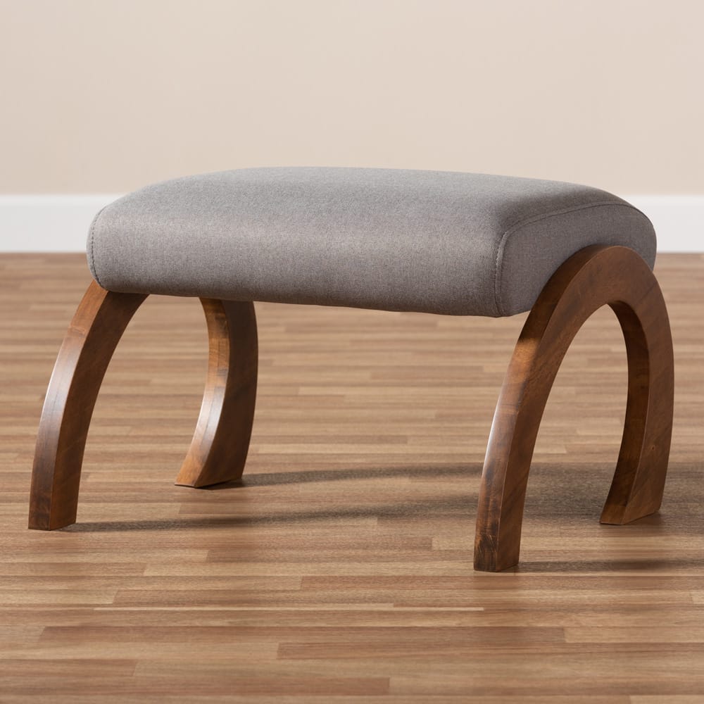 Baxton Studio - Sandrine Footstool in Grey - BBT5318-Grey view 6