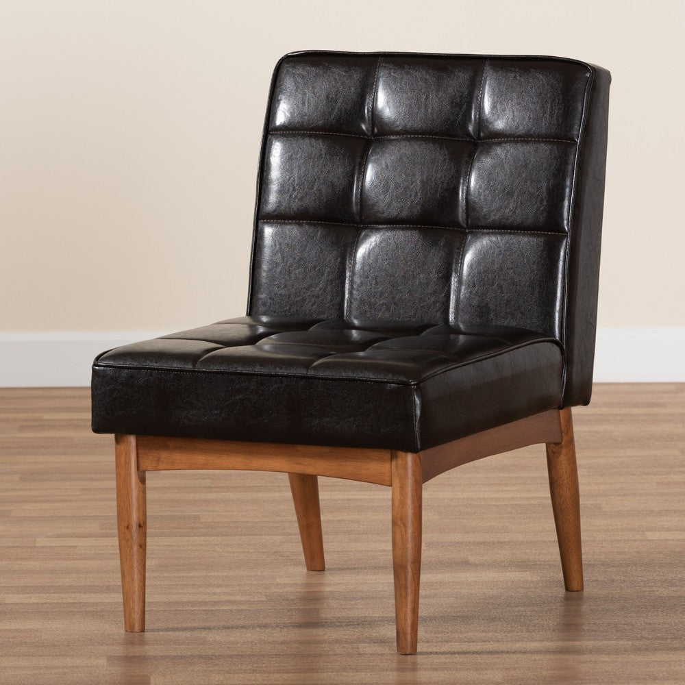Baxton Studio - Sanford Dining Chair in Dark Brown/Walnut Brown - BBT8051.11-Dark Brown/Walnut-CC view 8