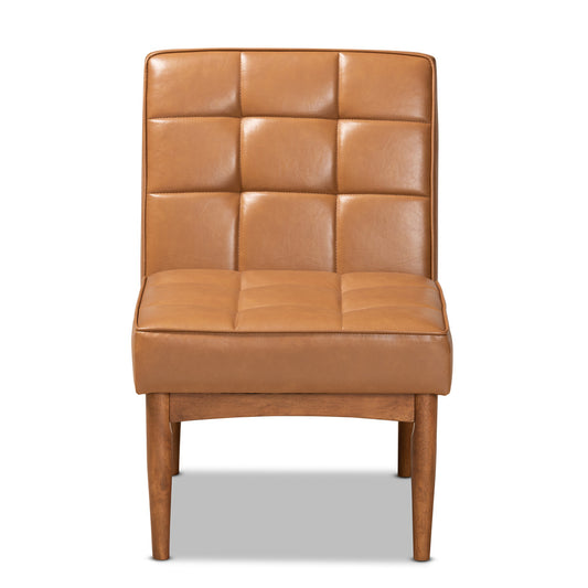 Baxton Studio - Sanford Dining Chair in Tan/Walnut Brown - BBT8051.11-Tan/Walnut-CC view 2