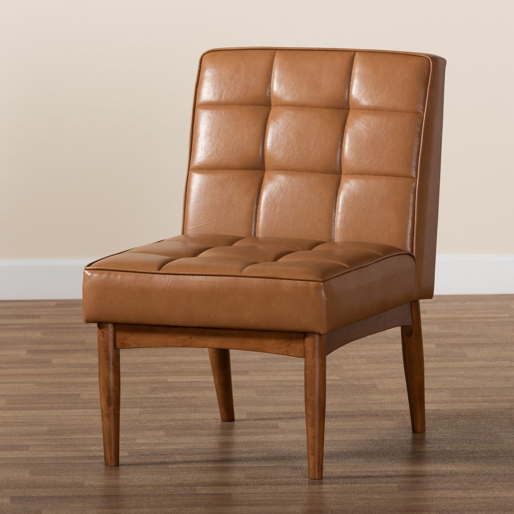 Baxton Studio - Sanford Dining Chair in Tan/Walnut Brown - BBT8051.11-Tan/Walnut-CC view 8