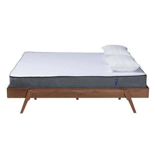 Baxton Studio - Sarita Queen Size Bed Frame in Ash Walnut - MG0094-Ash Walnut-Bed Frame-Queen view 2