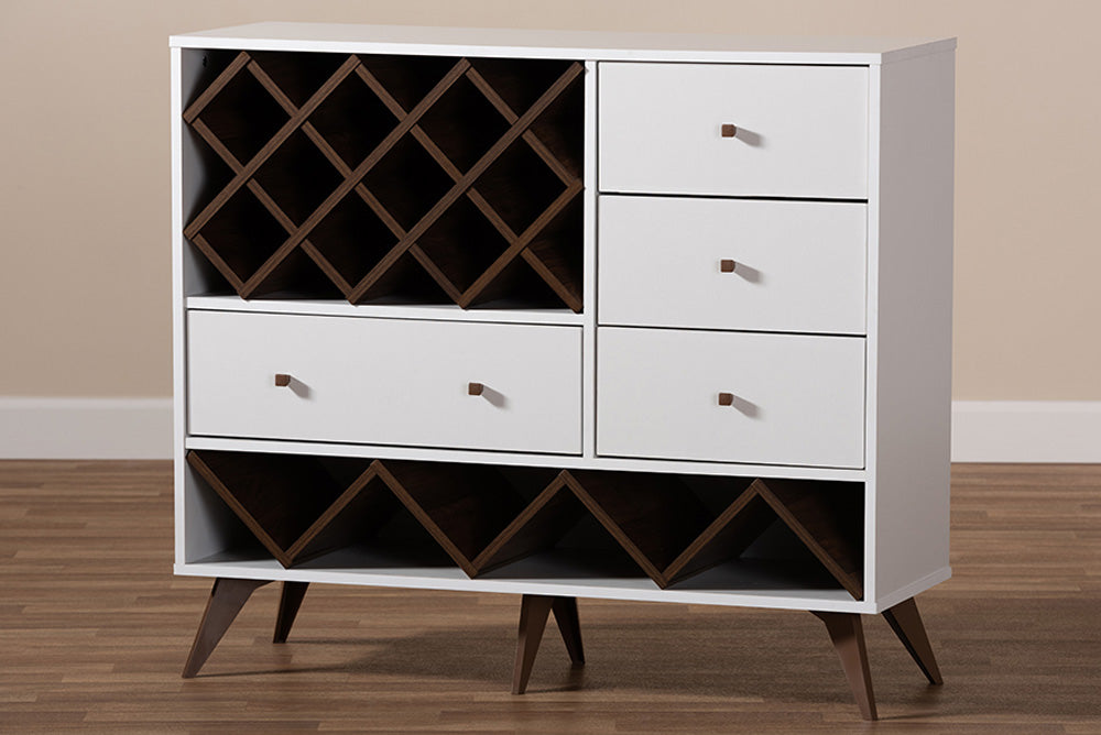 Baxton Studio - SaviNo Wine Cabinet - SEWC16003WI-White/Columbia view 8