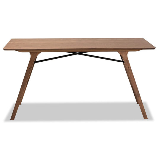 Baxton Studio - Saxton Dining Table in Walnut Brown/Black - RDT347-Walnut-DT view 2