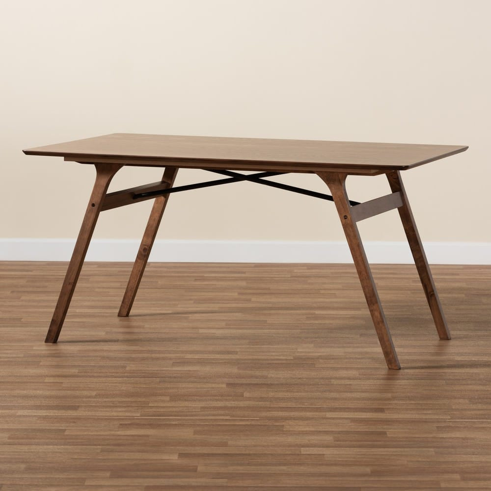 Baxton Studio - Saxton Dining Table in Walnut Brown/Black - RDT347-Walnut-DT view 7