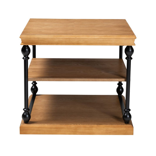 Baxton Studio - Sebastian End Table in Oak Brown/Black - JY20B125-Brown Oak-ET view 2
