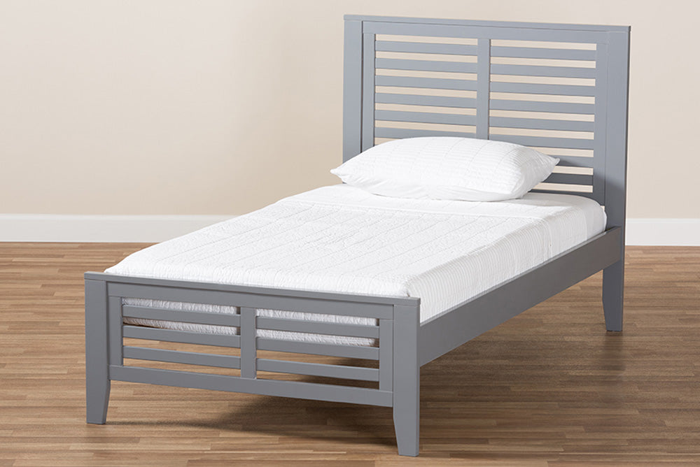 Baxton Studio - Sedona Twin Size Bed - HT1704-Grey-Twin view 7