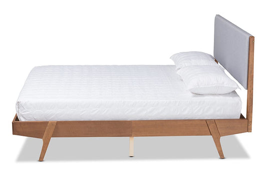 Baxton Studio - Senna King Size Bed - MG0008S-Light Grey/Walnut-King view 2