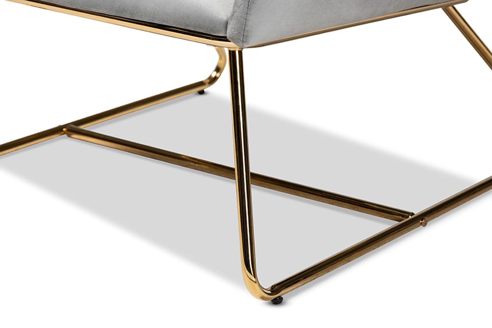 Baxton Studio - Sennet Chair - SF1802-Grey Velvet/Gold-CC view 7