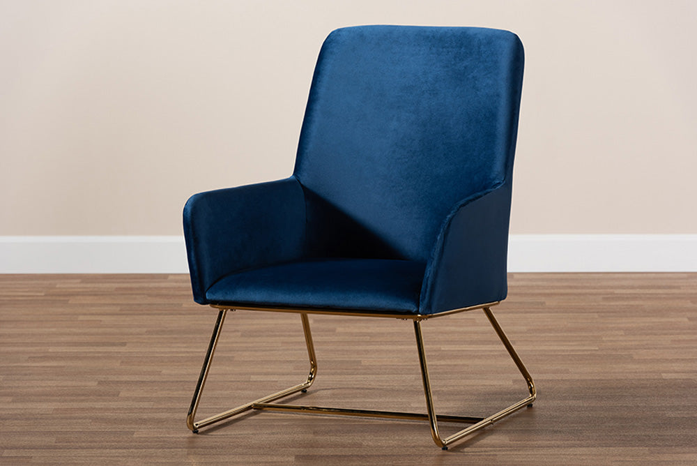 Baxton Studio - Sennet Chair - SF1802-Navy Blue Velvet/Gold-CC view 8
