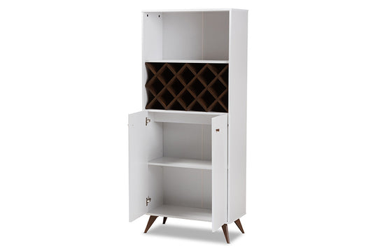 Baxton Studio - SerafiNo Wine Cabinet - SEWC16001WI-White/Columbia view 2