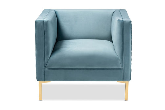 Baxton Studio - Seraphin Chair - TSF-6625-Light Blue/Gold-CC view 2