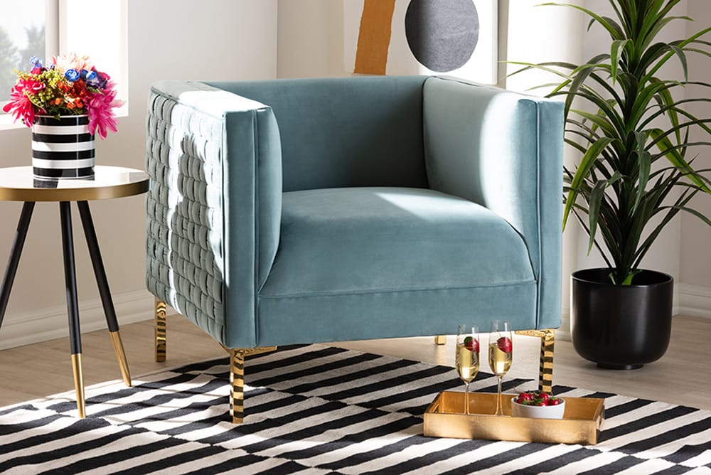Baxton Studio - Seraphin Chair - TSF-6625-Light Blue/Gold-CC view 8