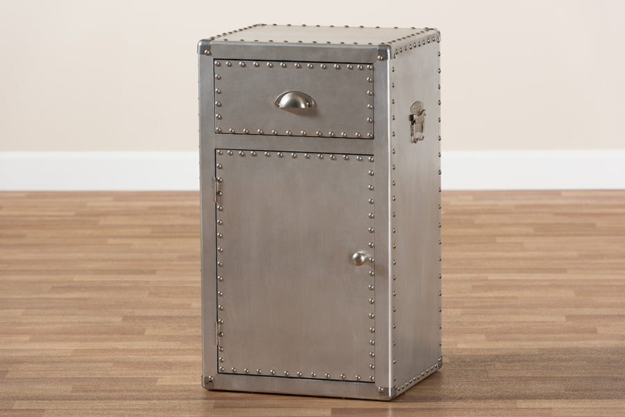 Baxton Studio - Serge Storage Cabinet in Silver - JY17B161-Silver-Cabinet view 10