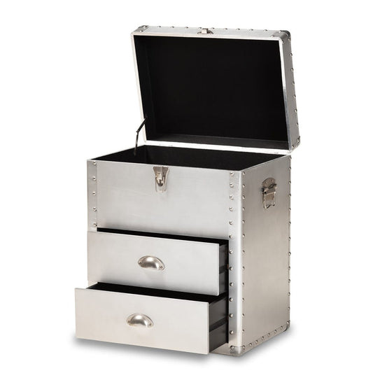 Baxton Studio - Serge Storage Cabinet in Silver - JY17B165-Silver-Cabinet view 2