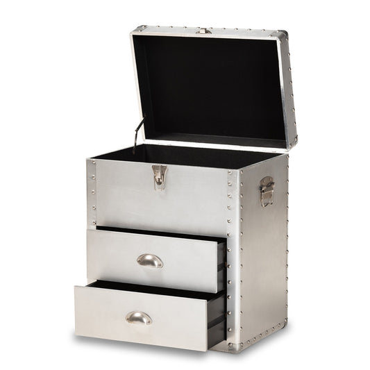 Baxton Studio - Serge Storage Cabinet in Silver - JY17B165-Silver-Cabinet view 2