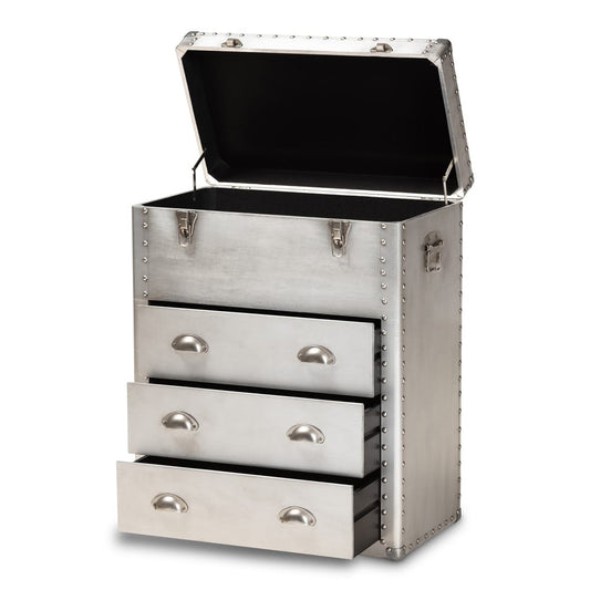 Baxton Studio - Serge Storage Cabinet in Silver - JY17B168-Silver-Cabinet view 2