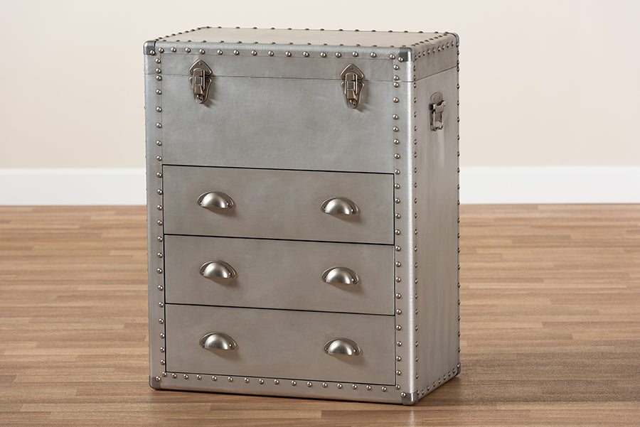 Baxton Studio - Serge Storage Cabinet in Silver - JY17B168-Silver-Cabinet view 10