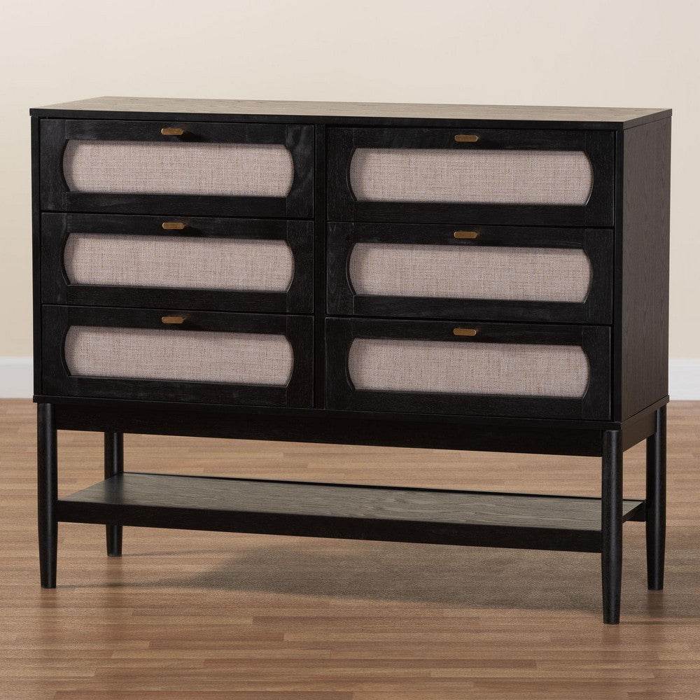 Baxton Studio - Shirin Dresser in Beige/Black - MG9013-Sand Stone-FG2203-2/Black-6DW-Dresser view 9
