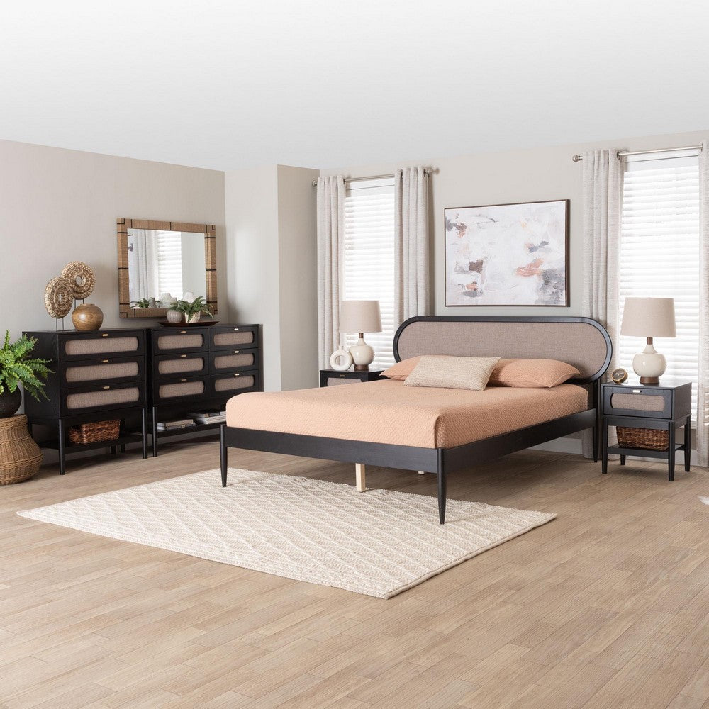 Baxton Studio - Shirin Queen Bedroom Set in Beige/Black - Ivana-Sand Stone/Black-Queen-5PC Bedroom Set view 11