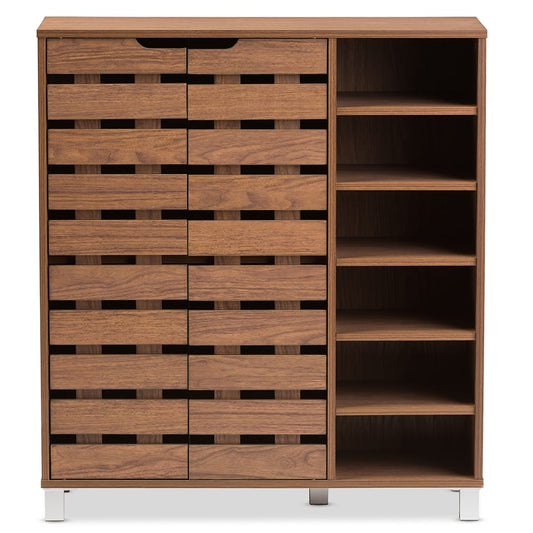 Baxton Studio - Shirley Shoe Cabinet in "Walnut" Brown - SR-002-Walnut view 2