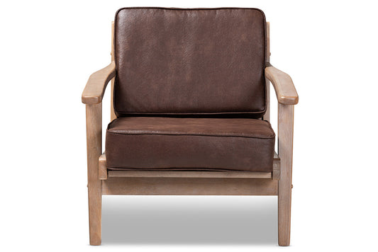 Baxton Studio - Sigrid Chair - Sigrid-Dark Brown/Antique Oak-CC view 2
