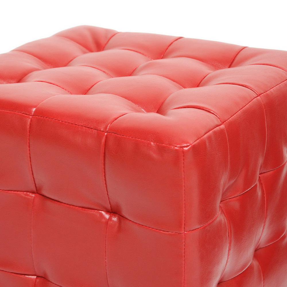 Baxton Studio - Siskal Set of 2 Ottomans in Red - BH-5589-RED-OTTO view 2