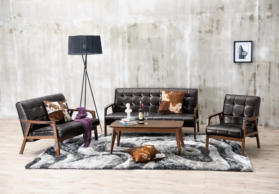Baxton Studio - Sofa Set in Brown - TOGO 3PC Sofa Set view 5