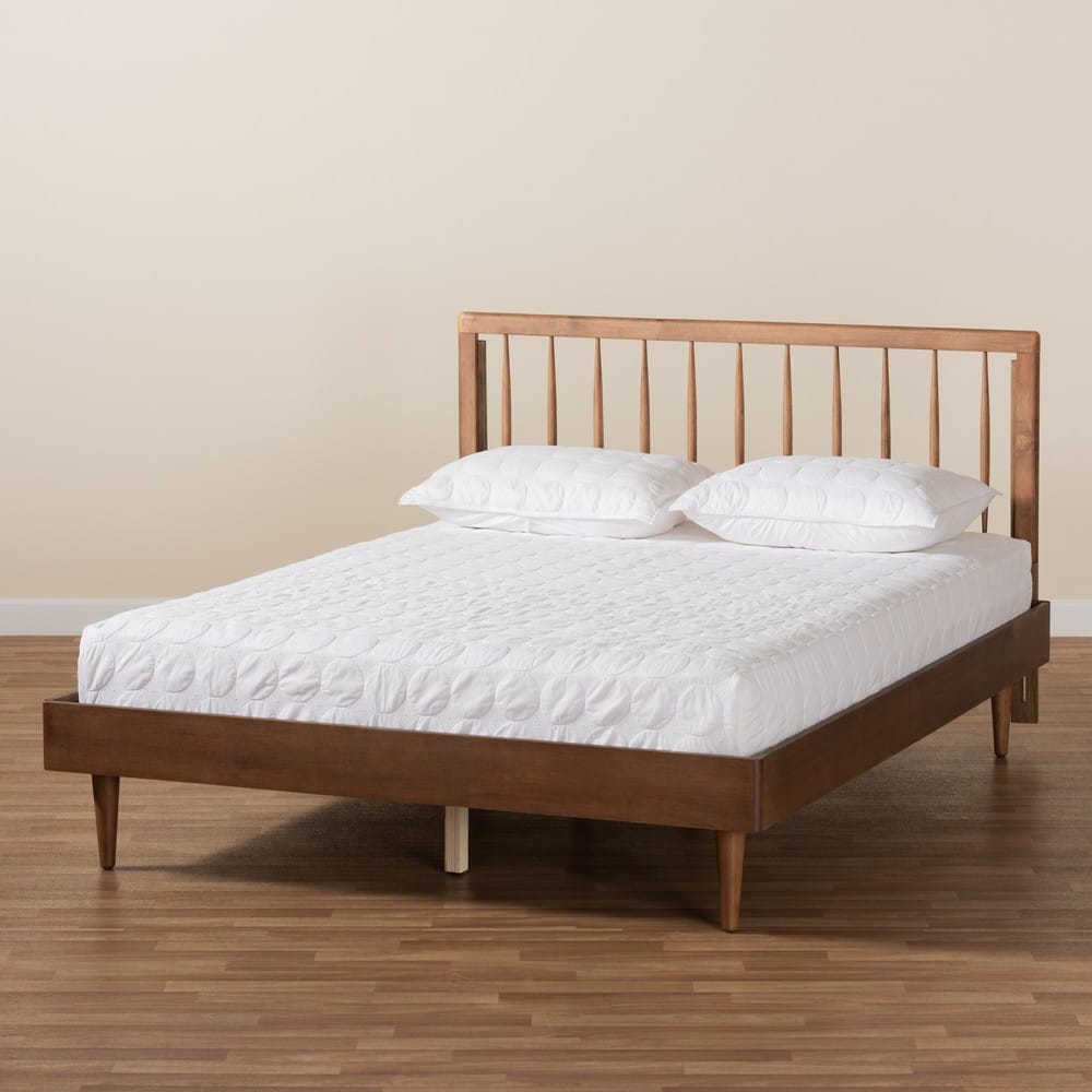 Baxton Studio - Sora Full Size Bed in Ash Walnut - Sora-Ash Walnut-Full view 7