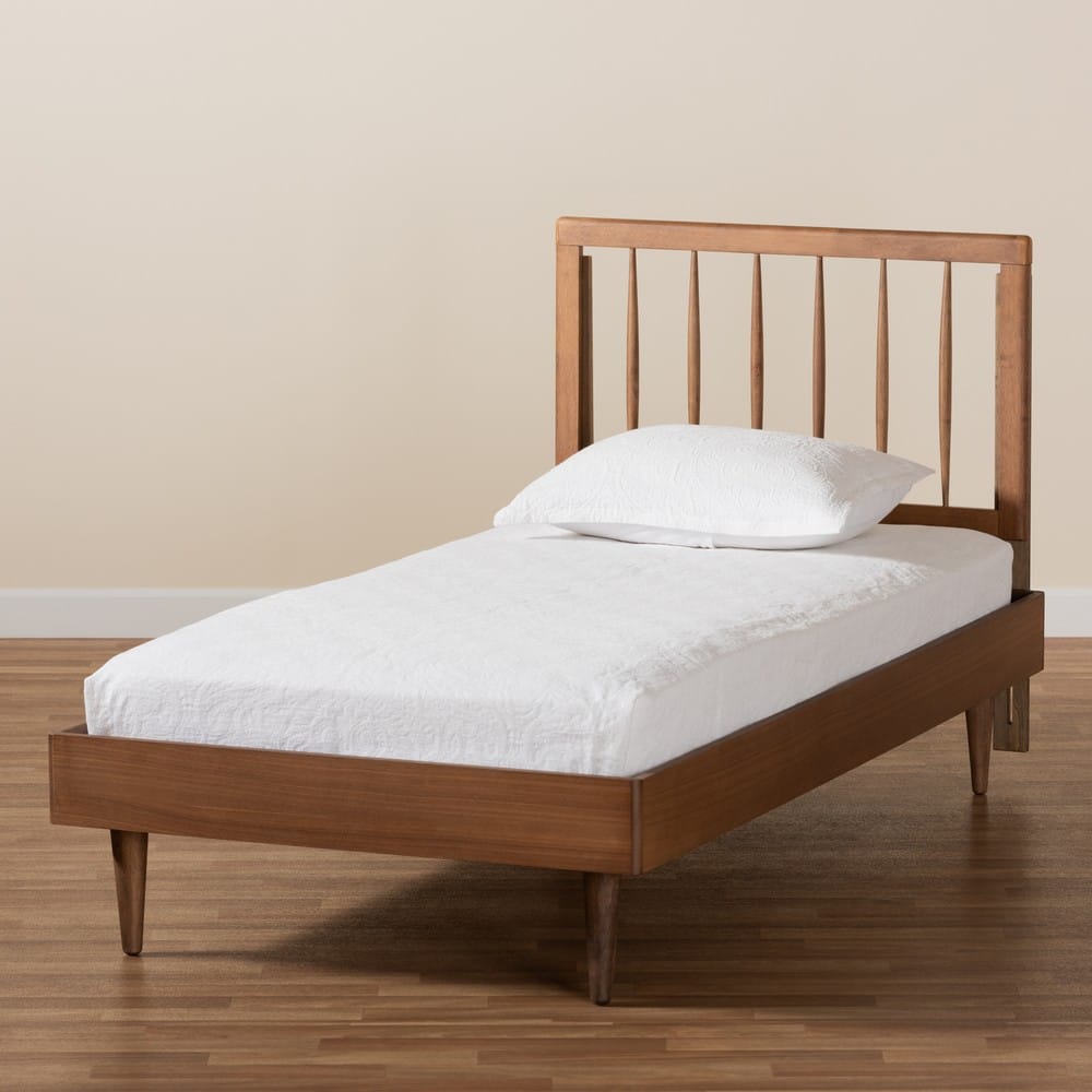 Baxton Studio - Sora Twin Size Bed in Ash Walnut - Sora-Ash Walnut-Twin view 7