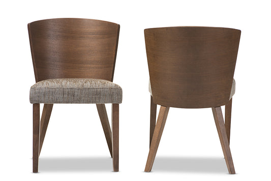 Baxton Studio - Sparrow Set of 2 Dining Chairs in "Gravel" Multi Colors/Brown - SPARROW DINING CHAIR-109/690 view 3