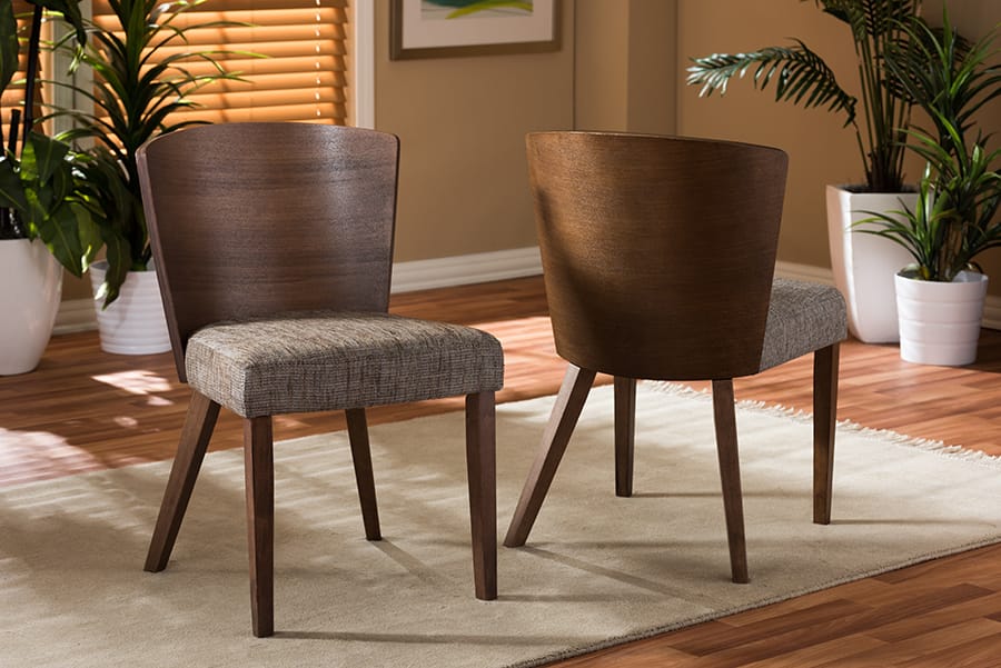 Baxton Studio - Sparrow Set of 2 Dining Chairs in "Gravel" Multi Colors/Brown - SPARROW DINING CHAIR-109/690 view 5
