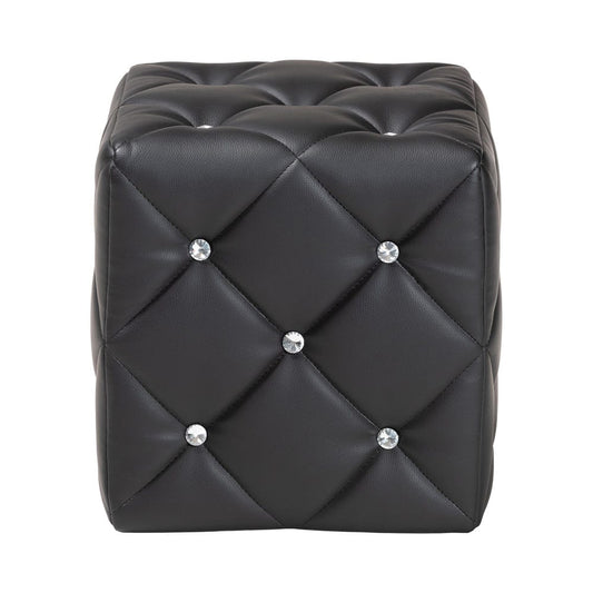 Baxton Studio - Stacey Ottoman in Black - 1710-Black view 2