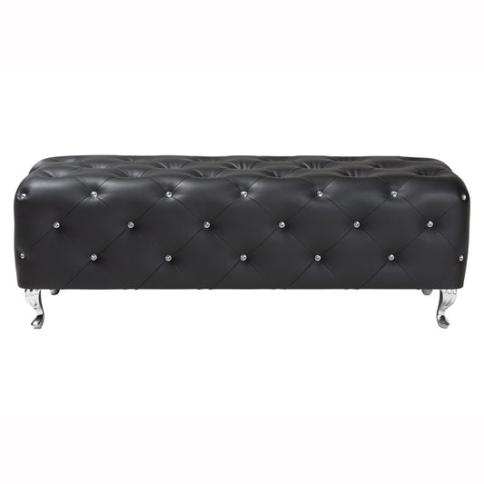 Baxton Studio - Stella Bench in Black - BBT5119-Black-Bench view 2