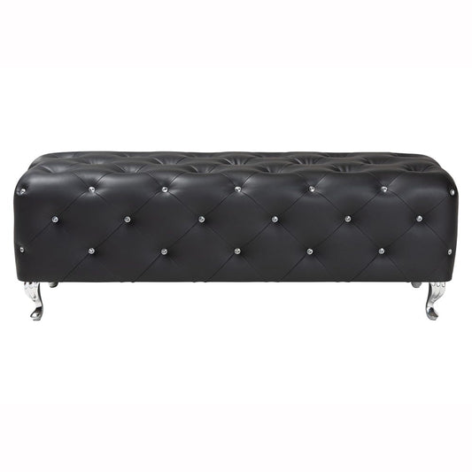 Baxton Studio - Stella Bench in Black - BBT5119-Black-Bench view 2