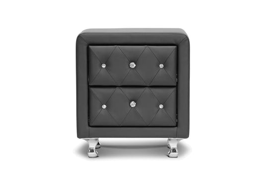 Baxton Studio - Stella Nightstand in Black - BBT3084-Black-NS view 2