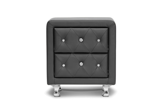 Baxton Studio - Stella Nightstand in Black - BBT3084-Black-NS view 2