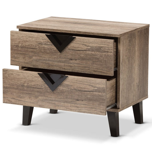 Baxton Studio - Swanson Nightstand in Light Brown - W-602A view 2