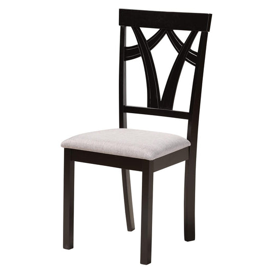 Baxton Studio - Sylvia Dining Set in Grey/Dark Brown - RH146C-Grey/Dark Brown-7PC Dining Set view 2