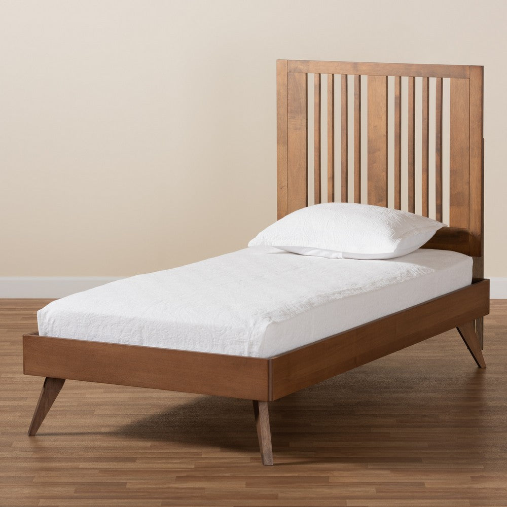 Baxton Studio - Takeo Twin Size Bed in Ash Walnut - Takeo-Ash Walnut-Twin view 7