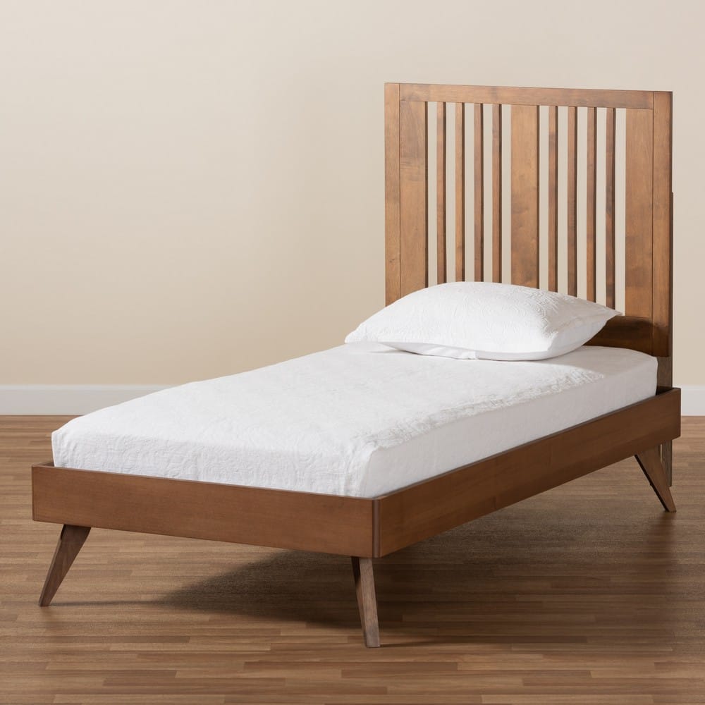 Baxton Studio - Takeo Twin Size Bed in Ash Walnut - Takeo-Ash Walnut-Twin view 7